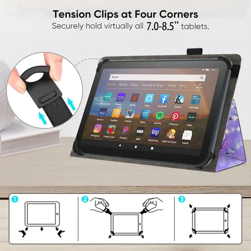 Miniatura 7 de Funda universal para tablet Android de 7 y 8 pulgadas, delgada, plegable, para todas las tabletas con pantalla táctil de 7 a 8.5 pulgadas
