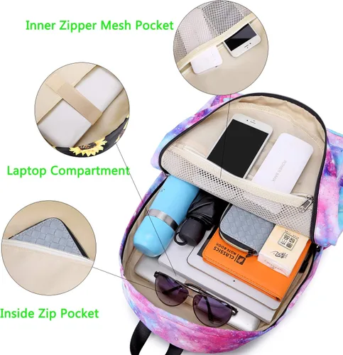 Miniatura 5 de Abshoo Mochila ligera y resistente al agua para niñas adolescentes mochila escolar con lonchera