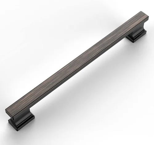Miniatura 16 de Amerdeco - Paquete de 6 perillas en negro mate para gabinete, un solo orificio de 1.46 pulgadas, manijas para armarios, tiradores rectangulares