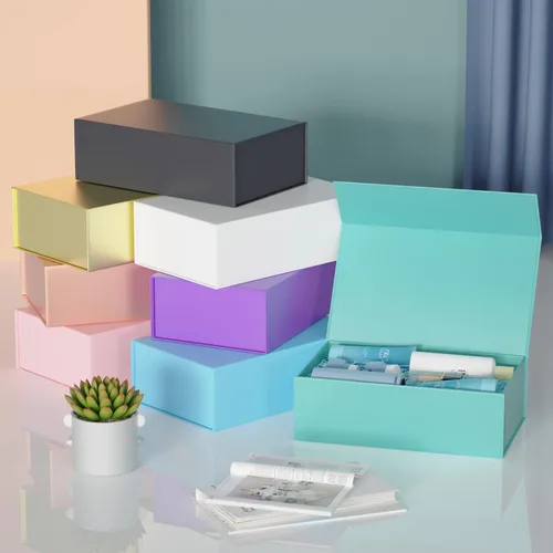 Miniatura 8 de Caja para regalo turquesa, cajas de regalo de 9.5x6x3 pulgadas con tapas, cierre magnético, rectangular, plegable, para caja de propuesta de dama