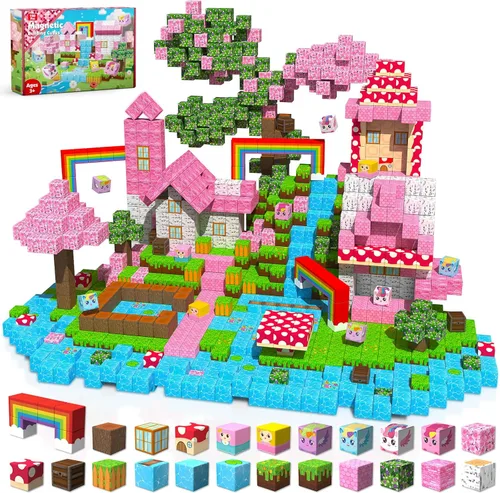 Miniatura 10 de Goody King Mundo de Bloques Magnéticos de Dinosaurio y Volcán 100 Piezas de Bloques Magnéticos de Dinosaurio, Juguetes Sensoriales STEM Montessori