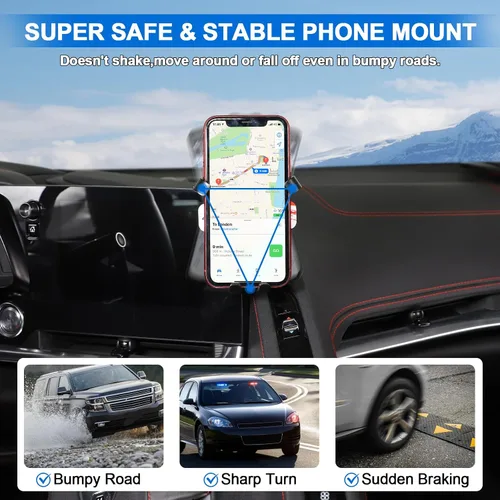 Miniatura 4 de Daeiclru Soporte de teléfono para automóvil compatible con Chevrolet Corvette C8 2020-2023, soporte para teléfono móvil para pantalla de navegación