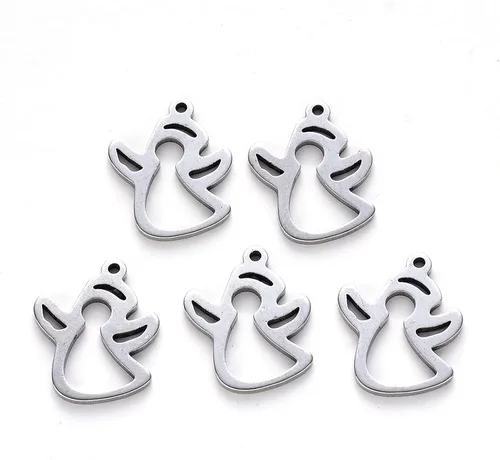 Miniatura 20 de Craftdady Colgantes de eslabones de conector de acero inoxidable, colgantes de mariposa con marco de metal, adornos colgantes para hacer joyas