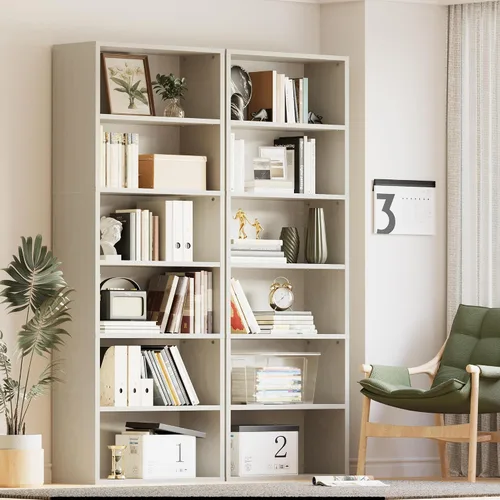 Miniatura 7 de YESHOMY Estantería industrial de 6 niveles, estantería beige de 71 pulgadas de alto, marco abierto, estantería básica de pie y estantería