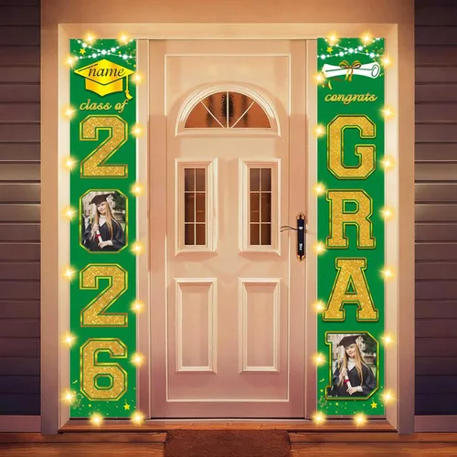 Miniatura 18 de Decoraciones personalizadas para fiestas de graduación 2026 – Cartel de felicitación de graduación grande – Cartel de fondo de graduación