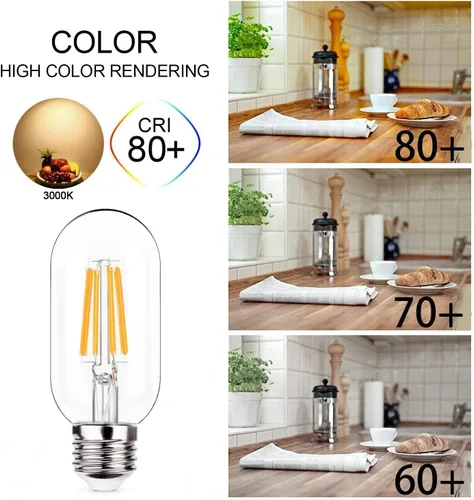 Miniatura 3 de NOTOC foco LED E26 de 4 W, equivalente a 40 W, foco tubular E26 no regulable luz cálida diurna 4000 K, foco de filamento Edison antiguo