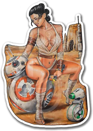 Jeremy Worst pegatina de 10 cm "Arte adhesivo de Star Wars R2D2 Princesa Leia Pinup Regalos Señor Jedi Darth Vader Ayúdame Obi Uno cosas juguetes