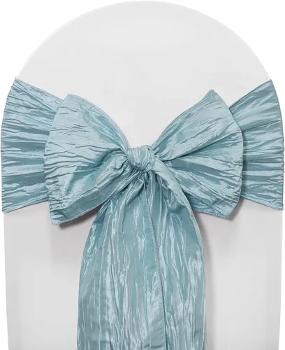 Miniatura 5 de YOUR CHAIR COVERS - Fajas para sillas de tafetán arrugadas color champán (paquete de 10), fajas para bodas, eventos, hoteles y servicios de catering