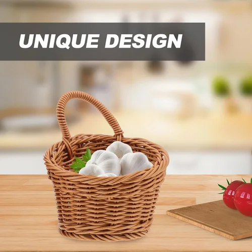 Miniatura 8 de Ciieeo Cesta colgante de cocina para almacenamiento de cebolla y ajo, cesta colgante de mimbre para colgar en la pared, organizador de ahorro