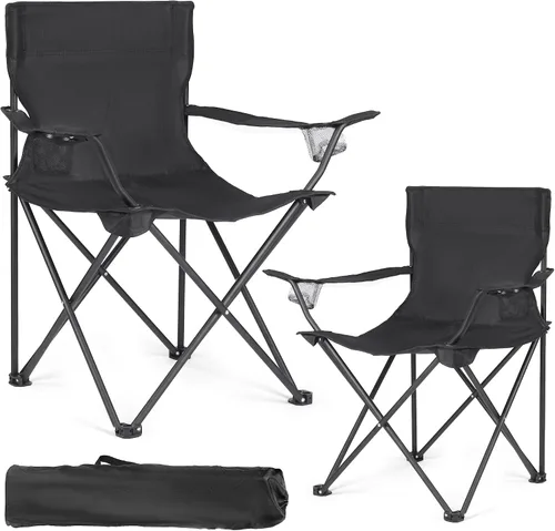 Paquete de 2 sillas de campamento, sillas ligeras y de apoyo para adultos y personas ligeras, compactas, duraderas y portátiles, ideales para