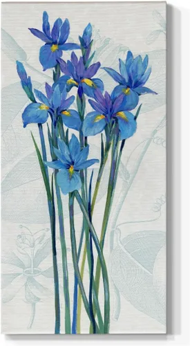 Renditions Gallery Página de inicio arte floral para pared, decoraciones modernas, pinturas de iris azul, ramo de flores abstractas de naturaleza