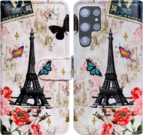 Miniatura 18 de Bcov Funda para Galaxy S22 Ultra, linda libélula de cuero con tapa para teléfono con ranura para tarjetas, soporte para Samsung Galaxy S22 Ultra 5G