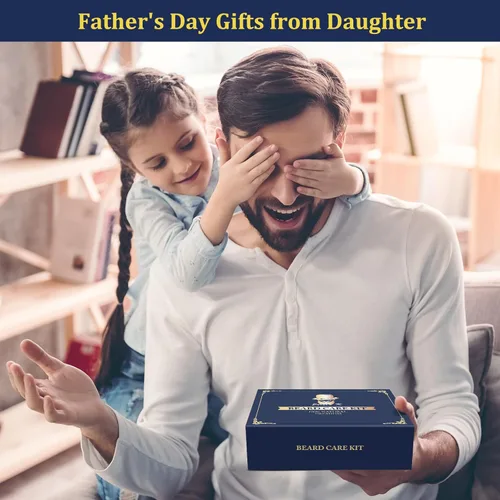 Miniatura 8 de Regalos para hombres, kit de barba para aseo y cuidado diario de hombres, hidrata y suaviza el cabello facial, juego de cuidado personal