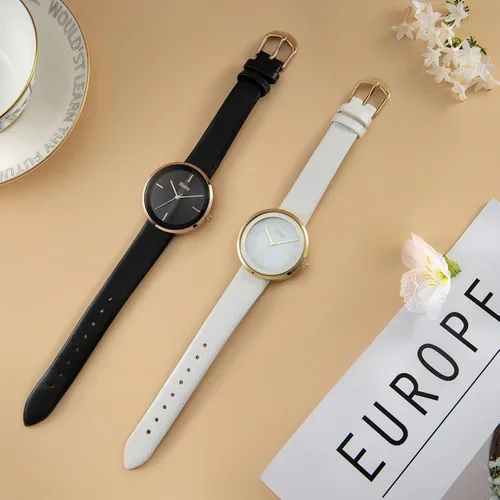 Miniatura 5 de Bisley Reloj de cuero para mujer, reloj analógico impermeable simple