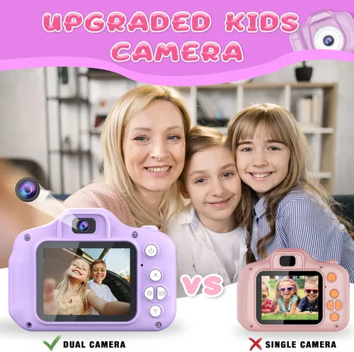 Miniatura 3 de Dylanto - Cámara de selfie infantil de video digital HD, el mejor regalo de cumpleaños para niñas de 3 a 9 años, juguete portátil para niñas de 3