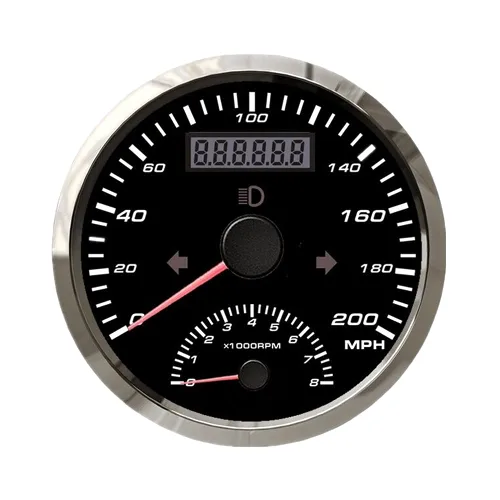 Miniatura 11 de ELING Velocímetro GPS universal de 124.3 mi/h con medidor de 8000 RPM para camión, barco, IP67, impermeable, clase de coche, 3.346 in, 9-32 V