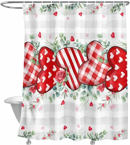 Miniatura 23 de LooPoP Cortina de ducha de Pascua con ganchos, tela impermeable, diseño de flores, zanahoria, conejo, juego de cortinas de ducha para baño, bañeras