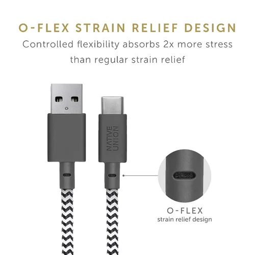 Miniatura 4 de Cable Native Union Belt USB-C a USB-A - Cable de carga ultrarresistente de 4 pies con correa de cuero compatible con iPhone 16, Samsung Galaxy Z