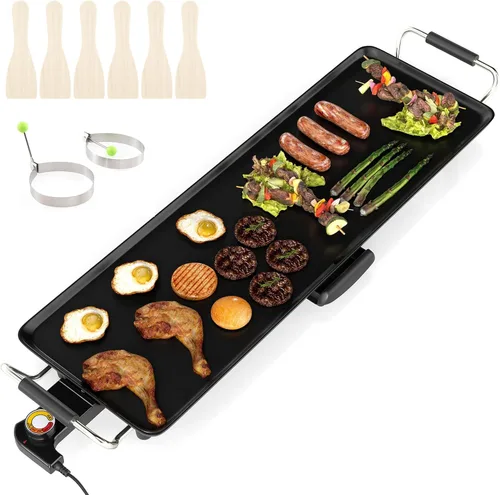 Miniatura 12 de ARLIME Parrilla eléctrica extra grande de 39.5 pulgadas, parrilla antiadherente para encimera con temperatura ajustable, termostatos y bandeja