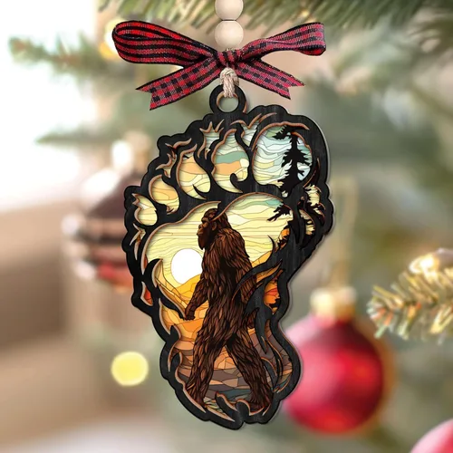 Adorno de Pie Grande: regalo perfecto para Navidad, tesoros únicos de pie grande para exhibición de árbol de Navidad, atractivo adorno de Sasquatch,