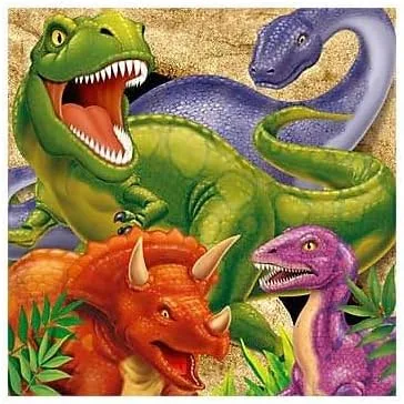 Miniatura 4 de Creative Converting Servilletas de papel de 3 capas de dinosaurio, almuerzo, explosión de dinosaurio