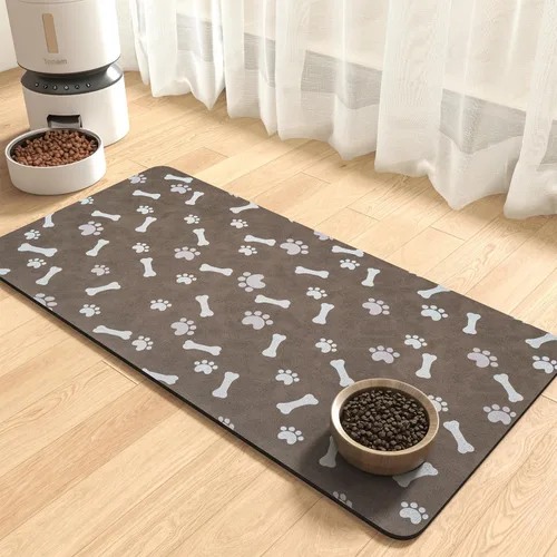 Miniatura 18 de MontVoo - Alfombrilla absorbente para alimentación de mascotas - Alfombrilla para mascotas sin manchas para cuenco de comida y agua - Alfombrilla