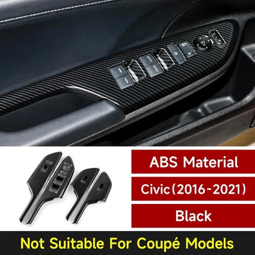 Miniatura 2 de Calcomanías para cubierta de panel de control de elevación de ventana de automóvil para Honda Civic 2016-2021, accesorios de 10ª