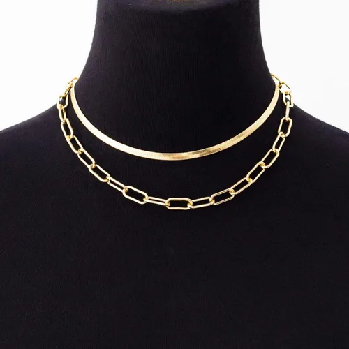 Miniatura 2 de Collar en capas de oro para mujer
