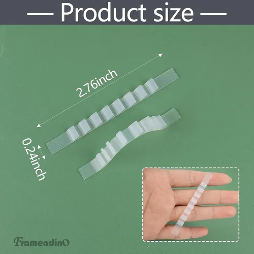 Miniatura 2 de Framendino, Paquete de 100 agarraderas de goma antideslizantes transparentes adhesivas para ropa con aletas