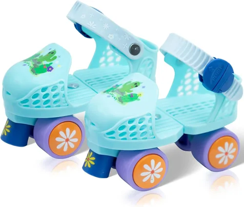 Miniatura 12 de Patines de cuatro ruedas ajustables para niños y niñas de 2 a 6 años - Patines cómodos y seguros para interiores y exteriores, principiantes