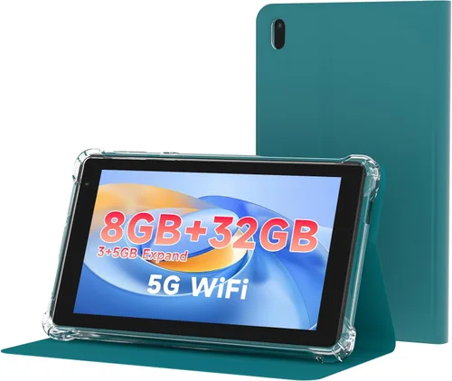 Miniatura 8 de WUIUHOU Tablet Android 14 de 7 pulgadas, tablet con funda, 8 GB de RAM (3 GB+5 GB extendido) y 32 GB de ROM, batería de 3000 mAh, cámara doble