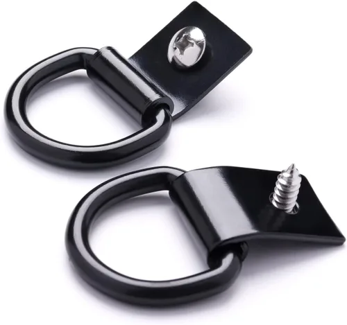 Miniatura 4 de 12 Piezas Anclajes de Amarre de Acero con Anillo en D, Anillos de Amarre de Remolque Resistentes de 1/4 Pulgadas para Red de Carga, Cama de Camión