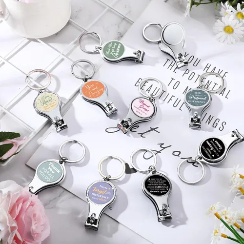 Miniatura 4 de Roshtia 30 piezas de llavero abridor de botellas inspirador cortauñas con citas motivacionales para agradecimiento, regalo de agradecimiento