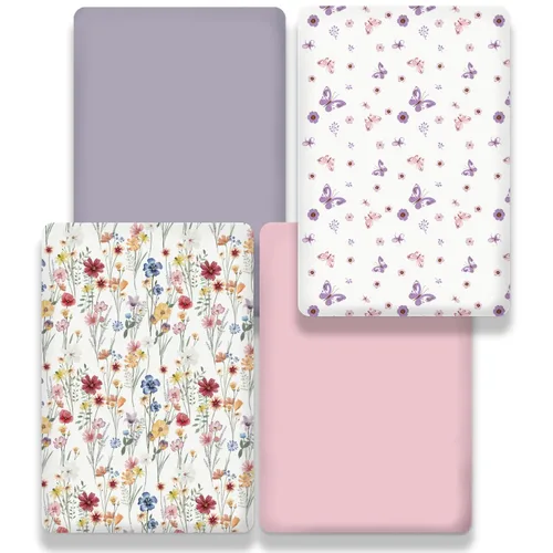 Miniatura 6 de Bimocosy Pack and Play - Juego de 4 sábanas bajeras de 38 x 26 pulgadas, paquete n Play para niños y niñas, suaves y elásticas para colchón