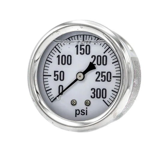 Miniatura 5 de PIC Gauges AG-202L-254G Medidor de presión de 0-200 PSI, dial de 2 1/2", conexión NPT macho de 1/4", montaje trasero central, escala única, relleno