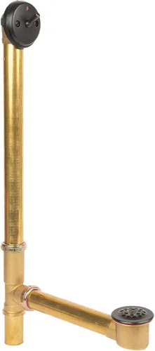 Fine Fixtures Drenaje de ducha para bañera, tubo de latón calibre 20, kit de drenaje de desbordamiento de palanca de viaje, bronce antiguo