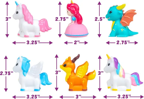 Miniatura 8 de Tub Works® Juguetes de baño herméticos de fantasía, paquete de 6 Diseño de juguetes de baño sellados sin agujeros que mantiene la humedad fuera