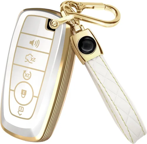 Miniatura 17 de Lucrum Compatible con funda para llavero Ford y llavero de cuero, funda para llavero para F150, F250, F350, F450, Edge Explorer (2018-2025)