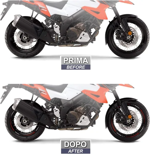 Miniatura 3 de Resin Bike Adhesivos 3D para motocicleta compatibles con Suzuki V-Strom 1050 XT Orange. Ruedas de 17 pulgadas y 19 pulgadas de protección contra