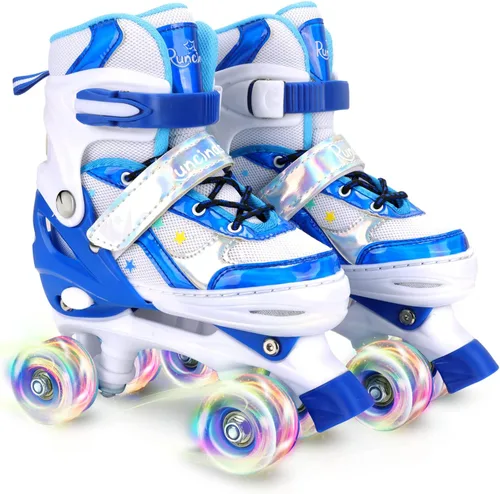 Miniatura 9 de Patines de ruedas para niñas y niños, 4 tamaños ajustables con ruedas iluminadas A-Rosa