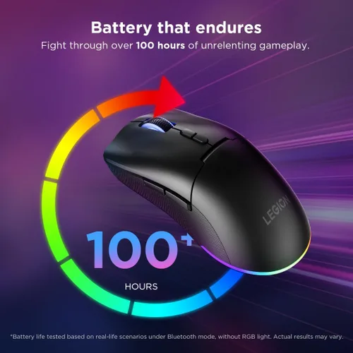 Miniatura 6 de Lenovo Legion M220 - Mouse inalámbrico RGB para juegos, Bluetooth de doble canal, 2.4 GHz inalámbrico, carga USB-C, interruptor DPI de 5 niveles