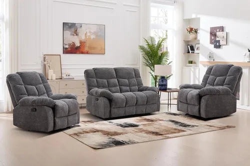 Miniatura 33 de CANMOV Silla reclinable manual, sofá reclinable individual con respaldo y reposabrazos sobrerelleno para sala de estar, muebles de dormitorio
