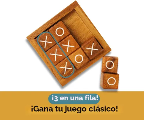 Miniatura 6 de BSIRI Tic Tac Toe para niños y adultos, decoración para mesa de café de sala de estar y escritorio, juegos familiares nocturnos, juegos de mesa