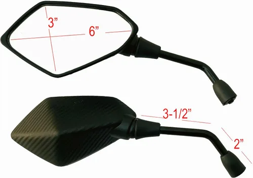 Miniatura 5 de Black Fiber Rear View Mirrors Compatible for 2019 Yamaha MT-03