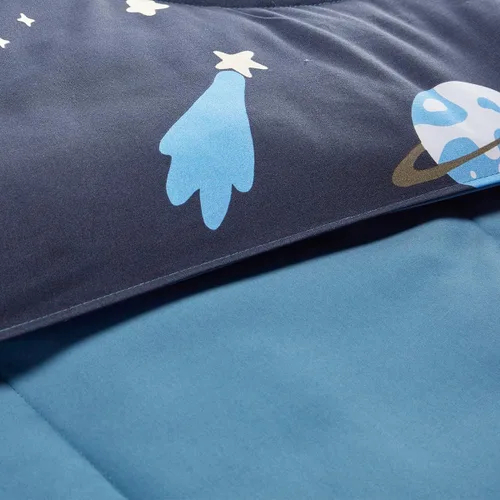 Miniatura 4 de SLEEP ZONE Juego de edredón para niños, tamaño individual, súper lindo, suave, para niños, cama en una bolsa, 5 piezas con edredón, sábana, funda