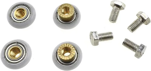 HAHIYO Ruedas para puerta de ducha de 0.748 in de diámetro, rodillos de nailon suaves y resistentes de fácil instalación, rodamientos de bolas,