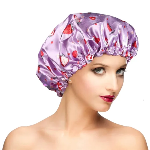 Miniatura 20 de Gorros de ducha para mujer, extra grande, ajustable, impermeable, reutilizable, gorro de ducha para mujeres y niñas, cabello largo y grueso, gorros
