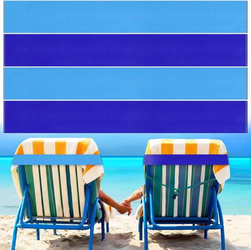 Miniatura 33 de Boao 4 paquetes de bandas de toalla para silla de playa, esenciales para piscina y crucero, elásticas y resistentes al viento, clips para toallas