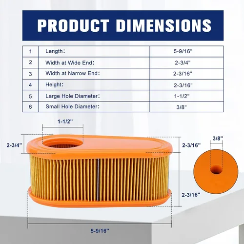 Miniatura 8 de 795066 Filtro de aire Toro Timemaster Tune Up Kit para Brigg & Stratton 775 775EX 800 800E 825E 850 850E 875EX 950E Husqvana HU775H HD775HW HU775AWD
