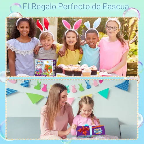 Miniatura 7 de Juguete de pistola de burbujas para niños, paquete de 2 sopladores de burbujas de conejo con 10 recambios de solución de burbujas, máquina